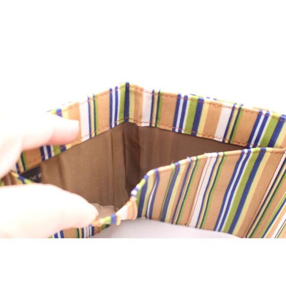Striped Tri-Fold Wallet Coin Purse Money Card Organizer Pockets Small 5x4" - Picture 4 of 12
